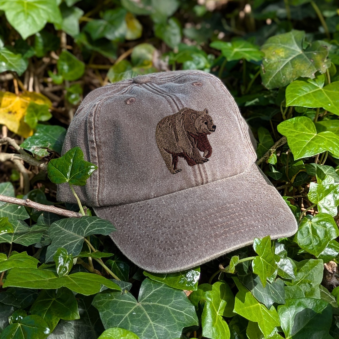 Brown Bear Embroidered Baseball Cap