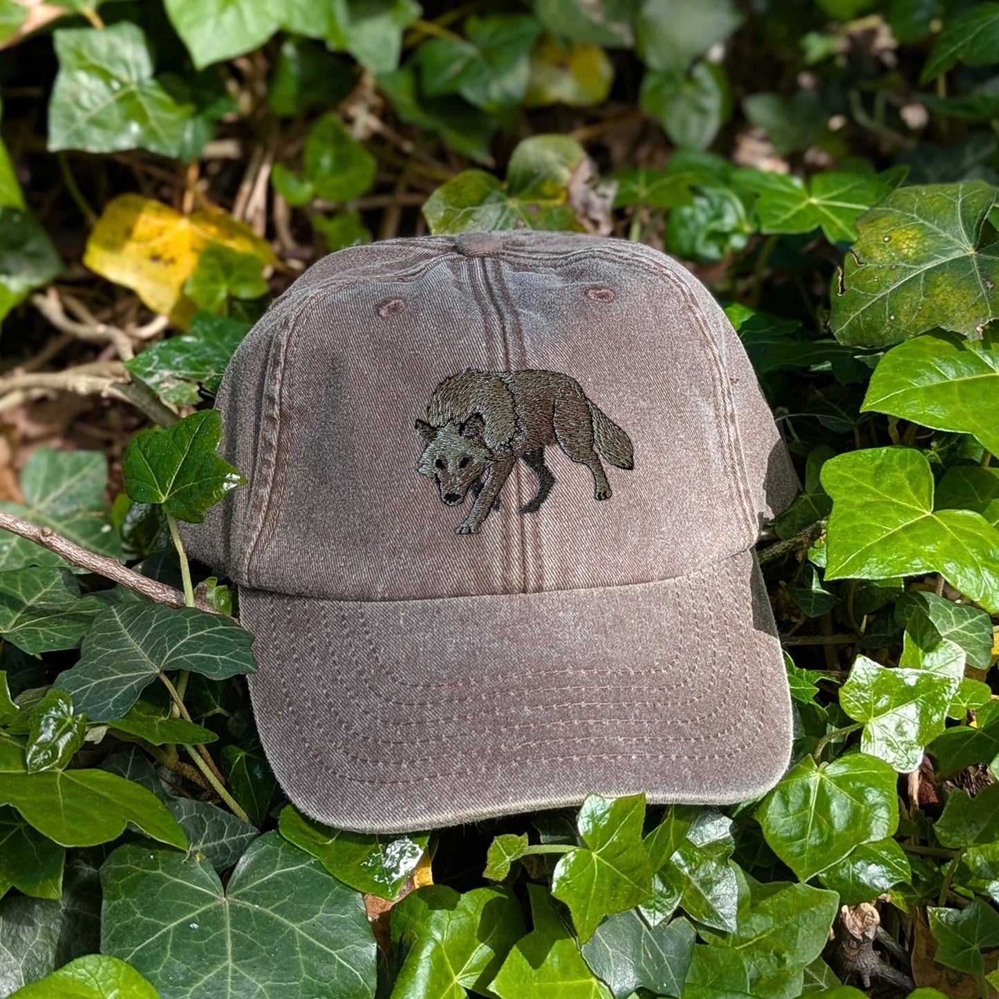 Grey Wolf Embroidered Baseball Cap