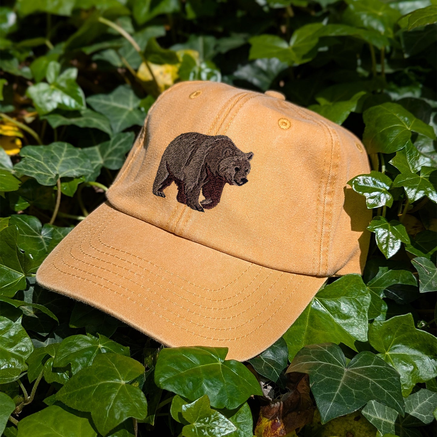 Brown Bear Embroidered Baseball Cap