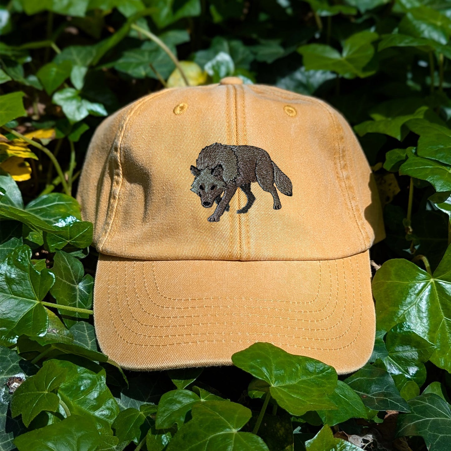 Grey Wolf Embroidered Baseball Cap