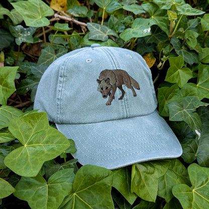 Grey Wolf Embroidered Baseball Cap