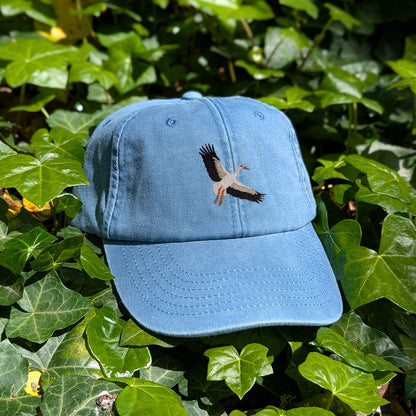 White Stork Flight Embroidered Baseball Cap