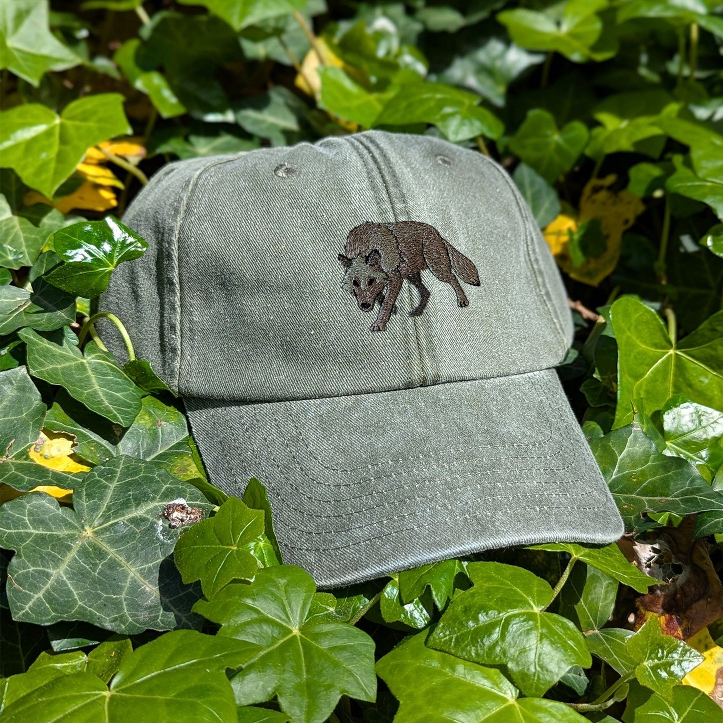 Grey Wolf Embroidered Baseball Cap