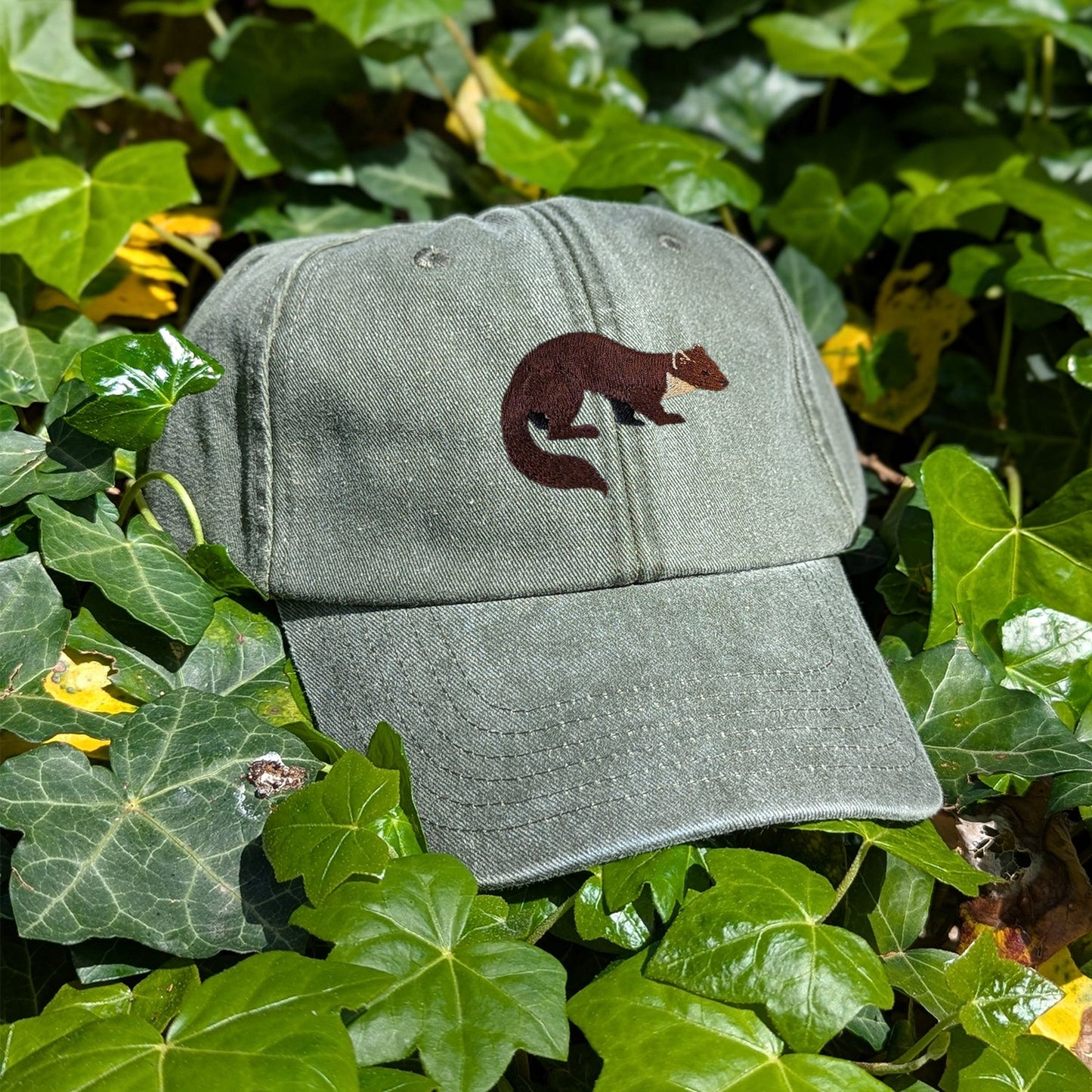 Pine Marten Embroidered Baseball Cap