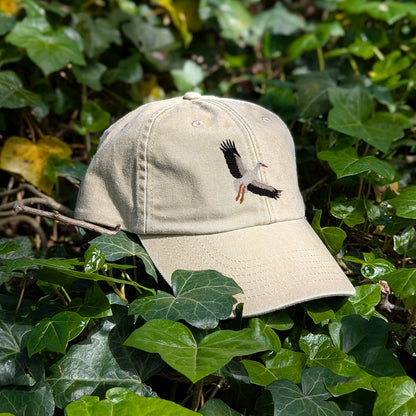White Stork Flight Embroidered Baseball Cap