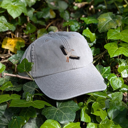 White Stork Flight Embroidered Baseball Cap