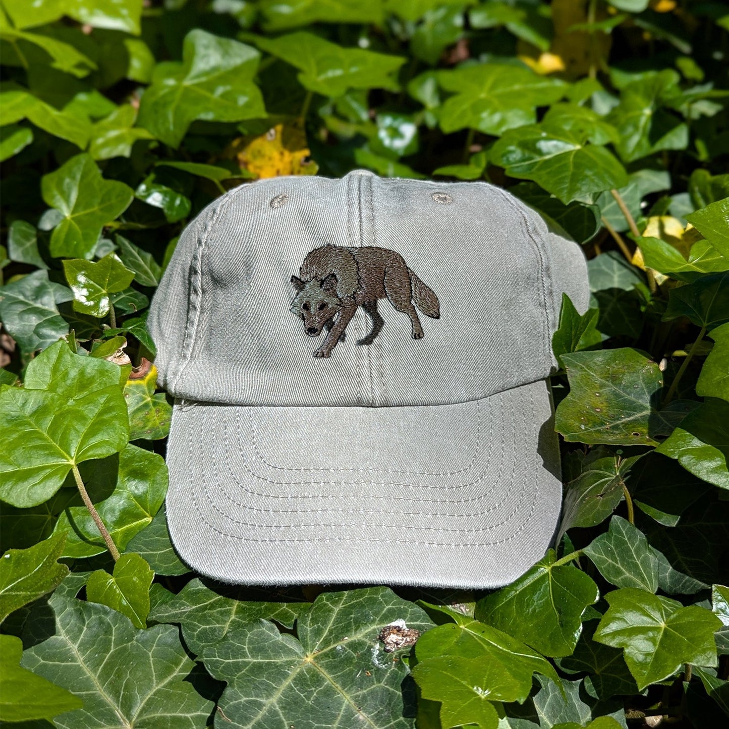 Grey Wolf Embroidered Baseball Cap