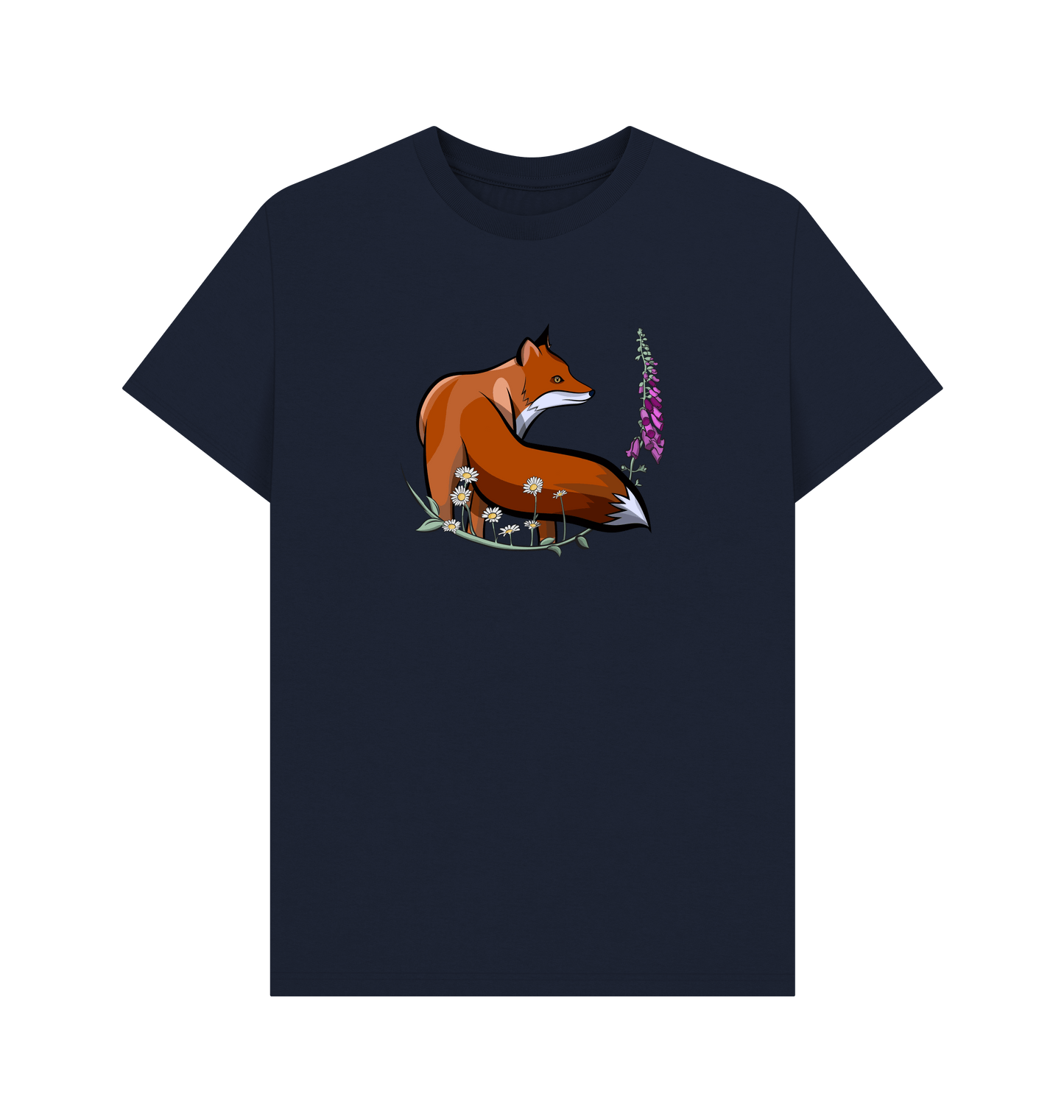 Navy Blue Printed T-shirt Front