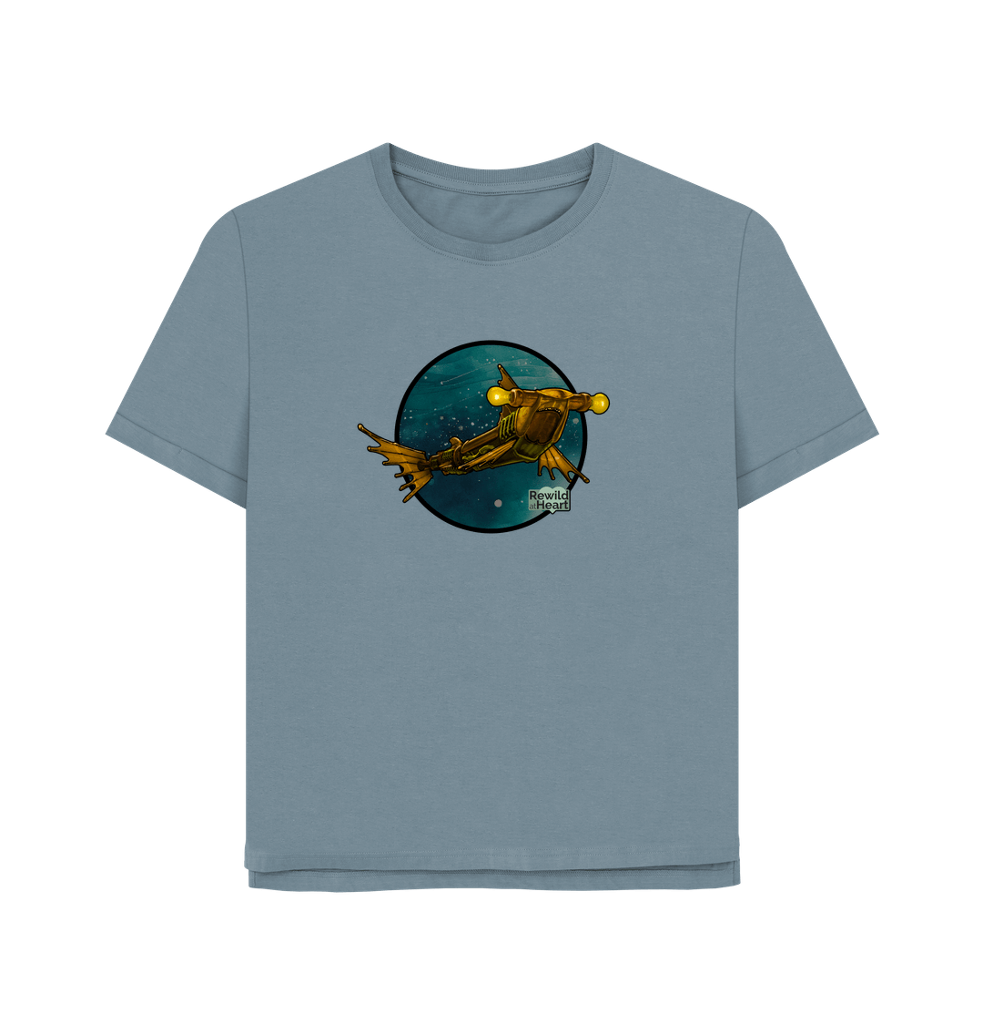 Stone Blue Steampunk Hammerhead Shark Relaxed-Fit T-Shirt