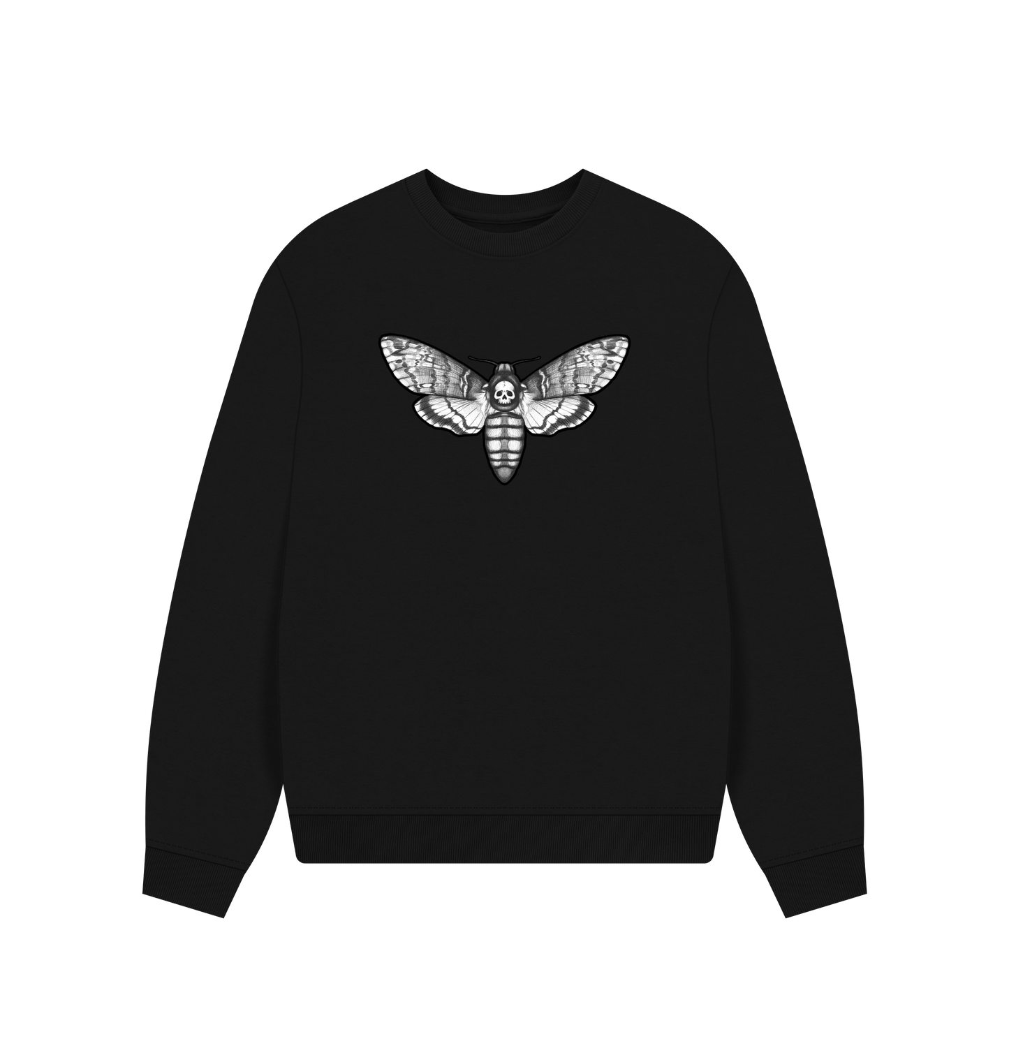 Black Printed Sweater Front
