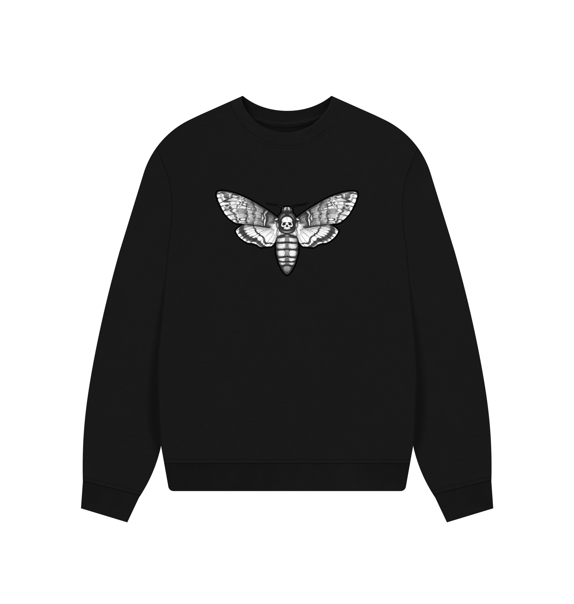 Black Printed Sweater Front