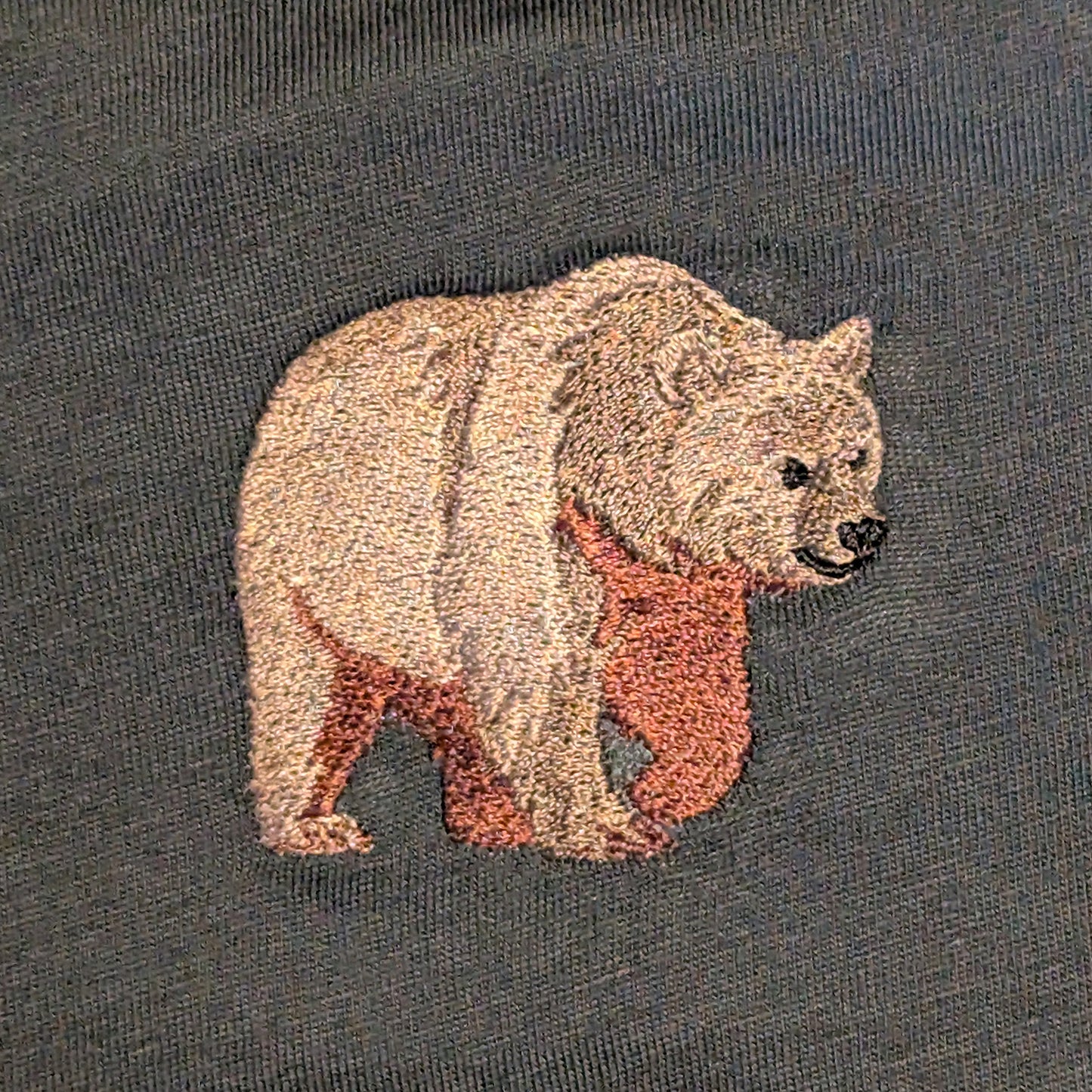 Brown Bear Embroidered Mini Backpack