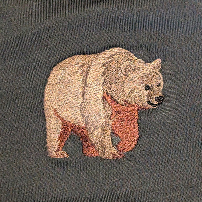 Brown Bear Embroidered Mini Backpack