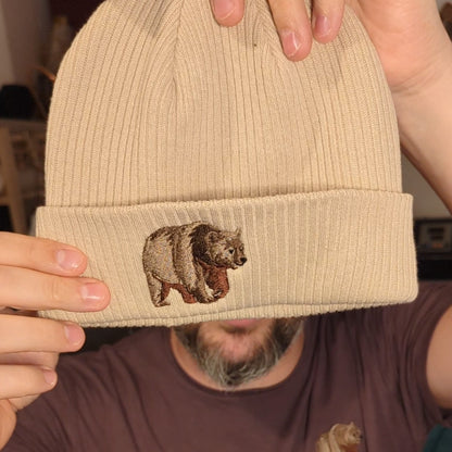 Bear Embroidered Beanie