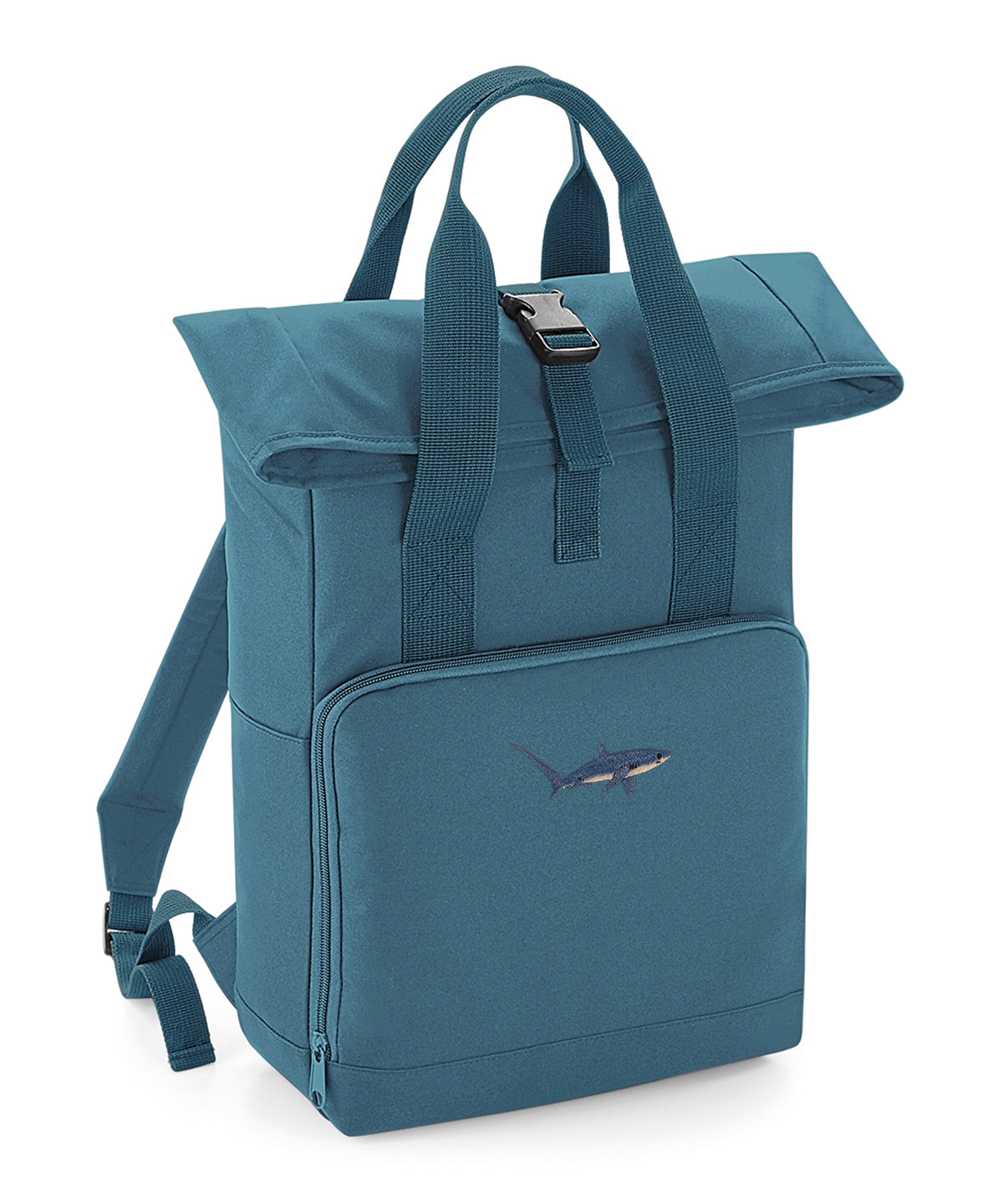 Thresher Shark Embroidered Recycled Roll-Top Backpack