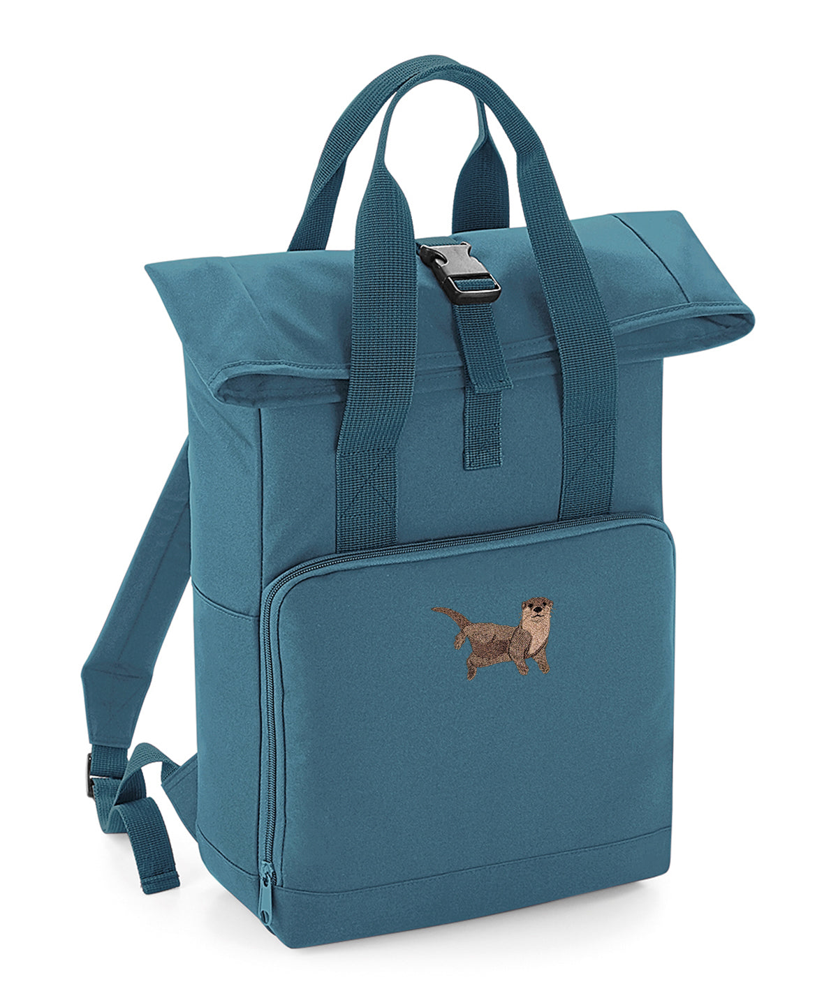 Otter Embroidered Recycled Roll-Top Backpack