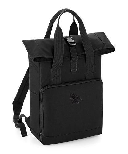 Raven Embroidered Recycled Roll-Top Backpack