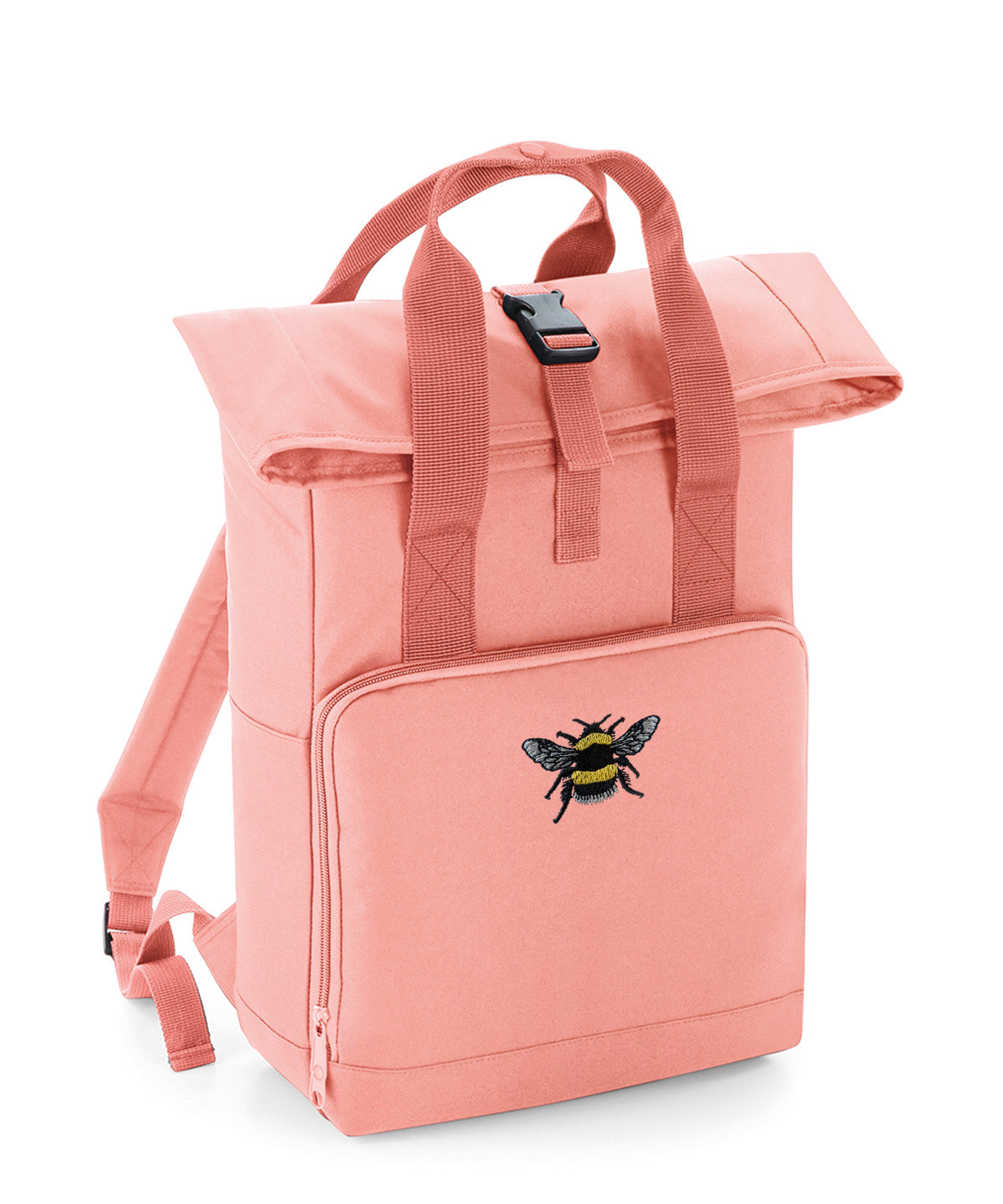 Bumblebee Embroidered Recycled Roll-Top Backpack