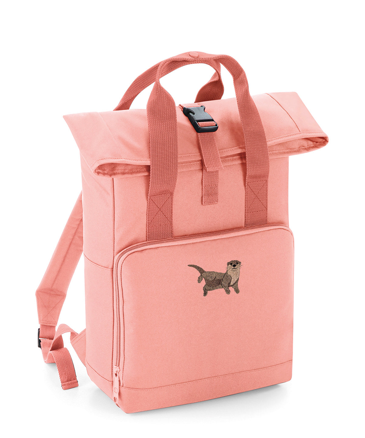 Otter Embroidered Recycled Roll-Top Backpack