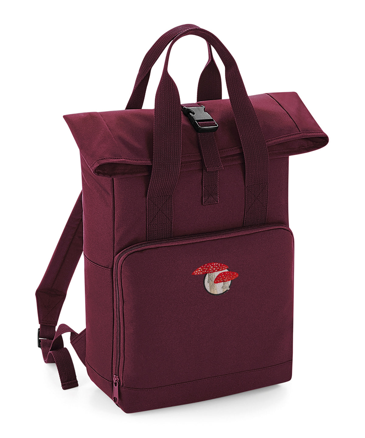 Fly Agaric Mushroom Embroidered Recycled Roll-Top Backpack
