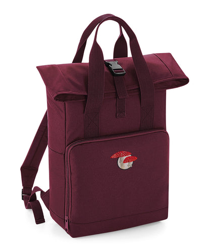 Fly Agaric Mushroom Embroidered Recycled Roll-Top Backpack