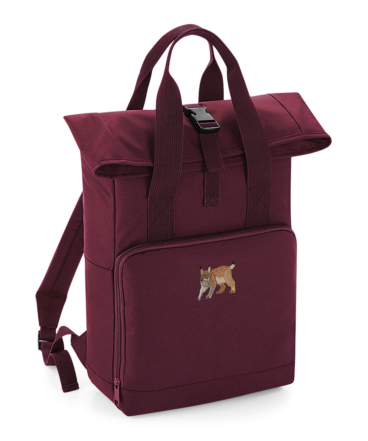 Lynx Embroidered Recycled Roll-Top Backpack