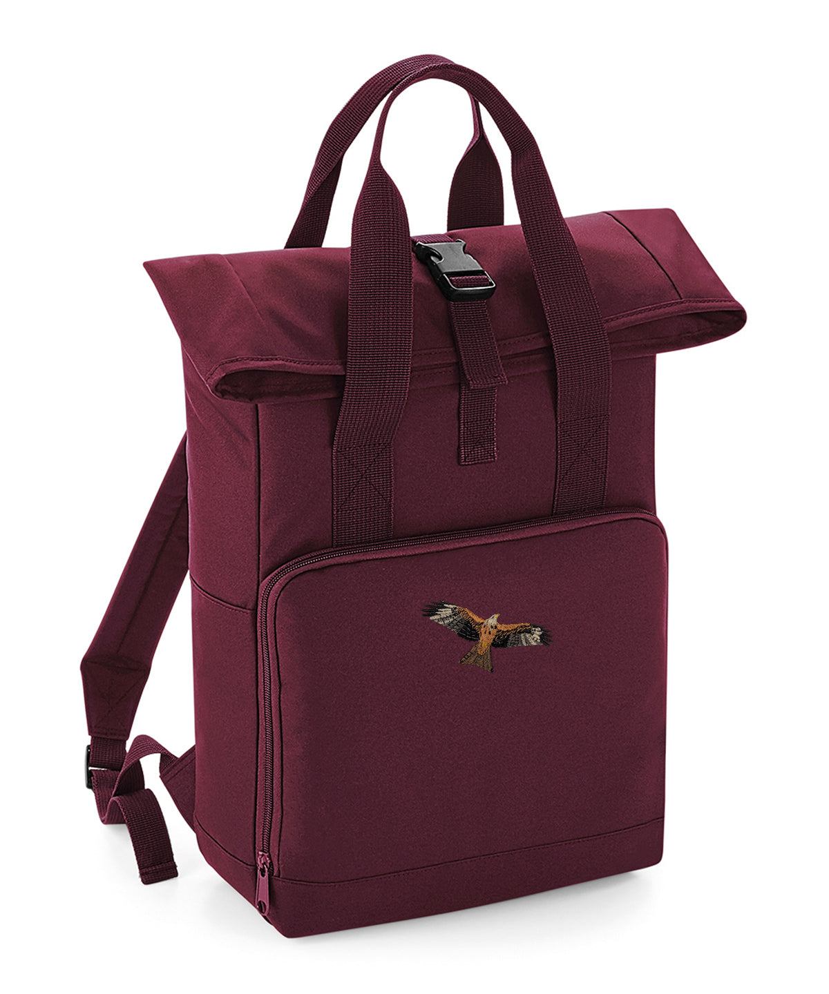 Red Kite Embroidered Recycled Roll-Top Backpack