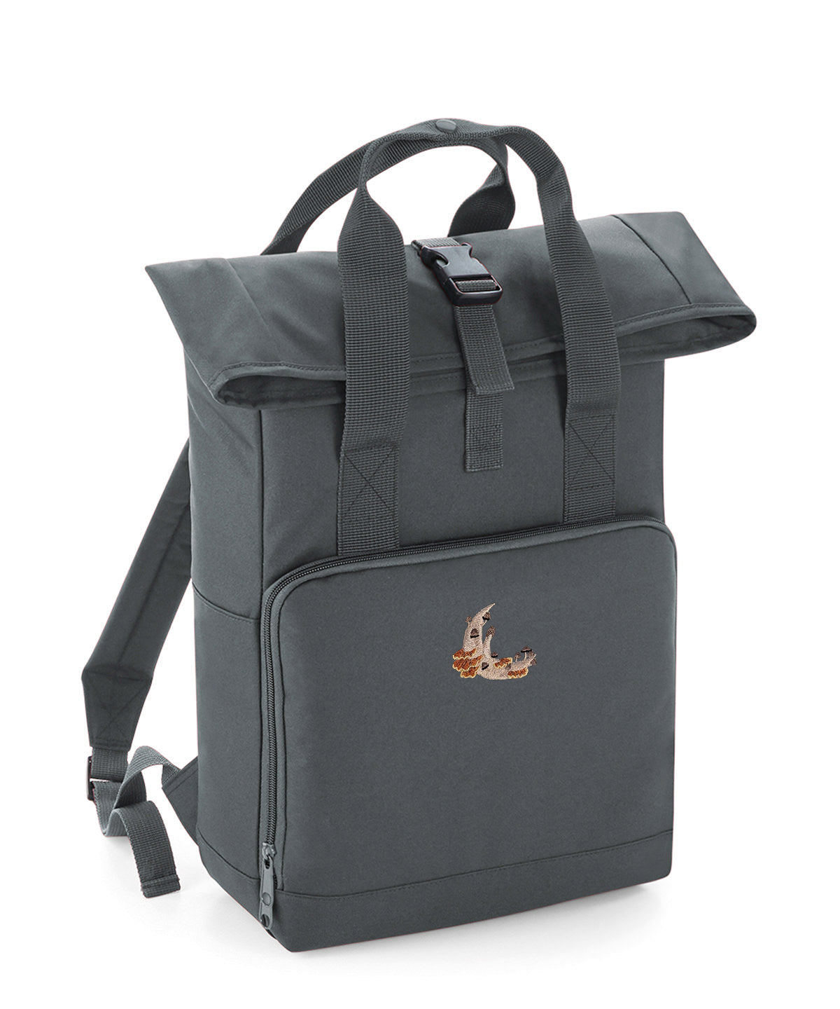 Mushroom Moon Crescent Embroidered Recycled Roll-Top Backpack