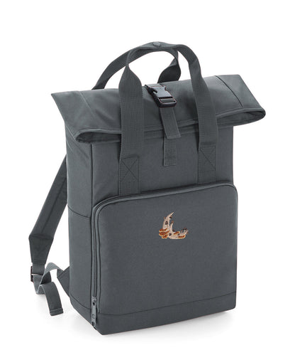 Mushroom Moon Crescent Embroidered Recycled Roll-Top Backpack
