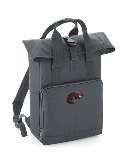 Pine Marten Embroidered Recycled Roll-Top Backpack