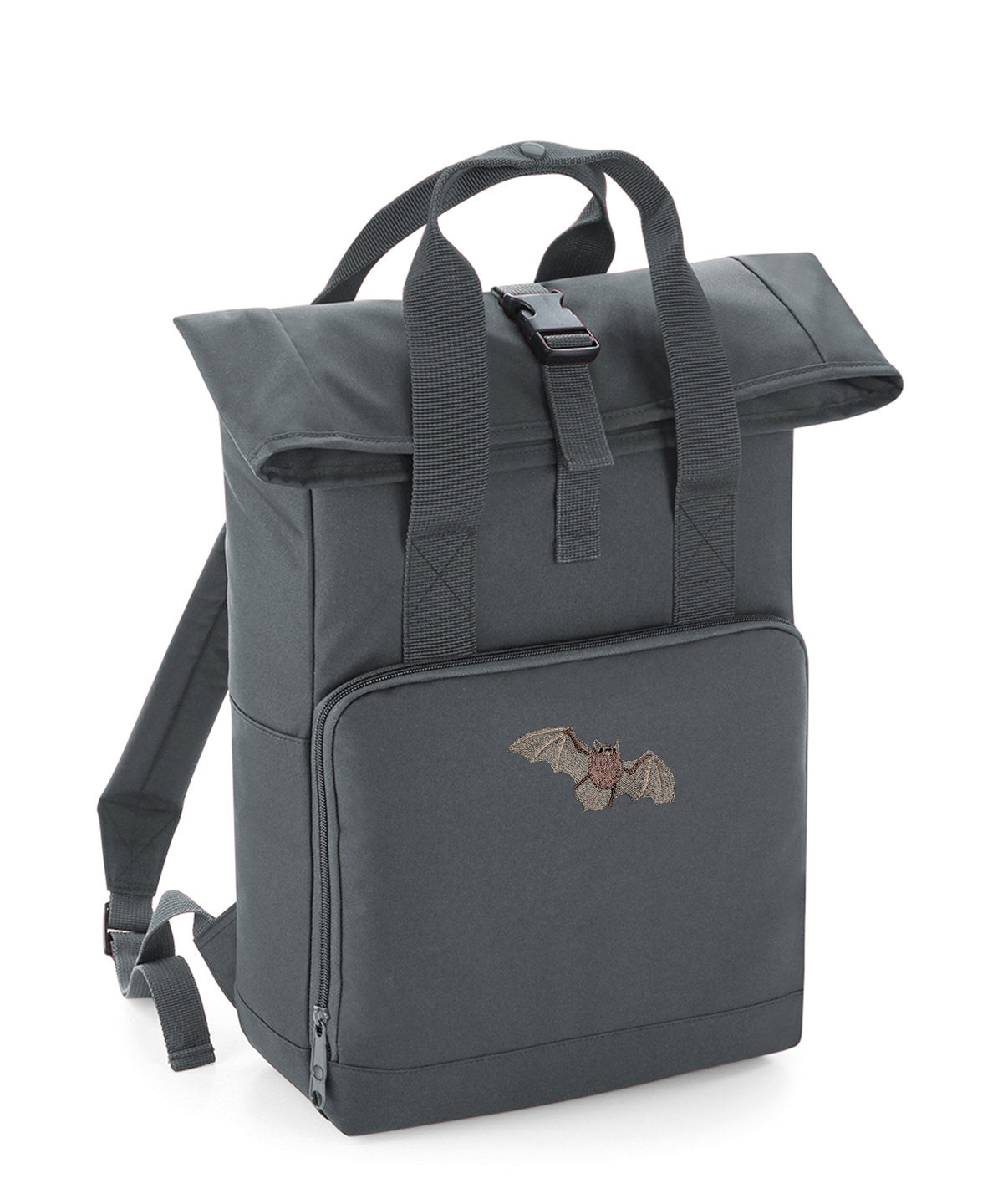 Pipistrelle Bat Embroidered Recycled Roll-Top Backpack