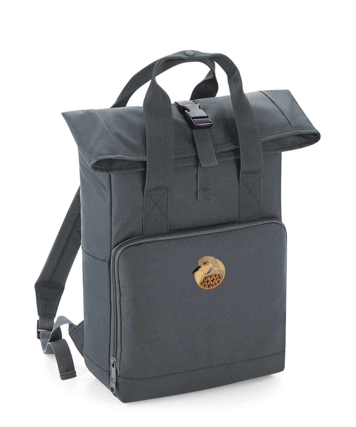 Turtledove Portrait Embroidered Recycled Roll-Top Backpack