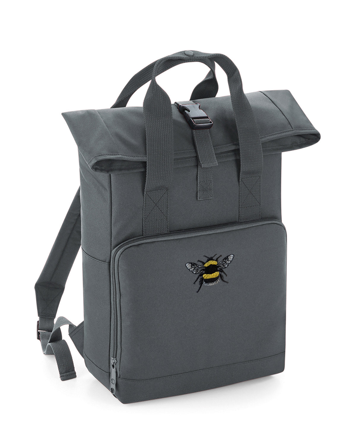 Bumblebee Embroidered Recycled Roll-Top Backpack