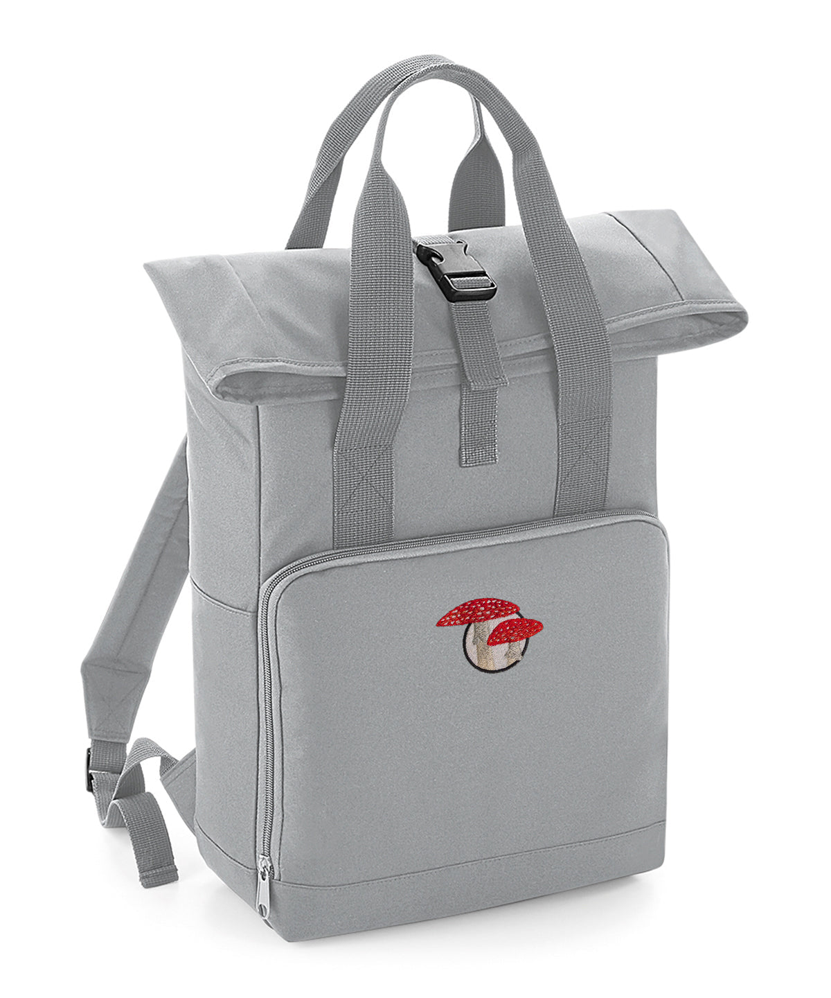 Fly Agaric Mushroom Embroidered Recycled Roll-Top Backpack