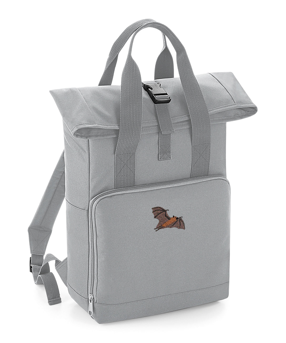Fruit Bat Embroidered Recycled Roll-Top Backpack