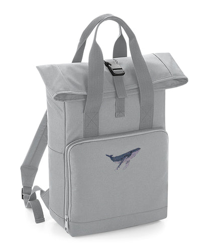 Humpback Whale Embroidered Recycled Roll-Top Backpack