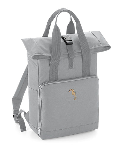 Seahorse Embroidered Recycled Roll-Top Backpack