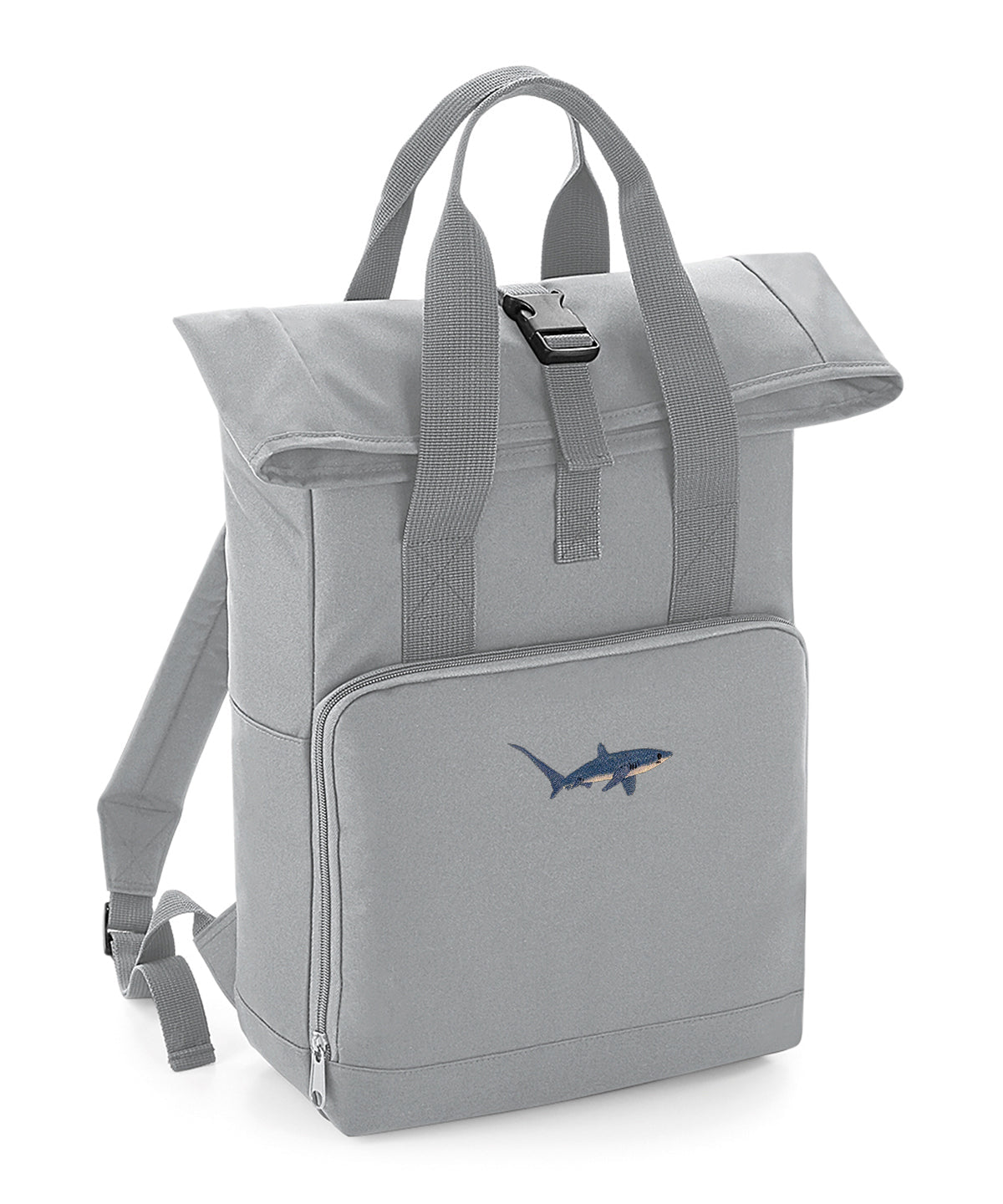 Thresher Shark Embroidered Recycled Roll-Top Backpack