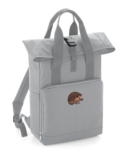 Hedgehog Embroidered Recycled Roll-Top Backpack
