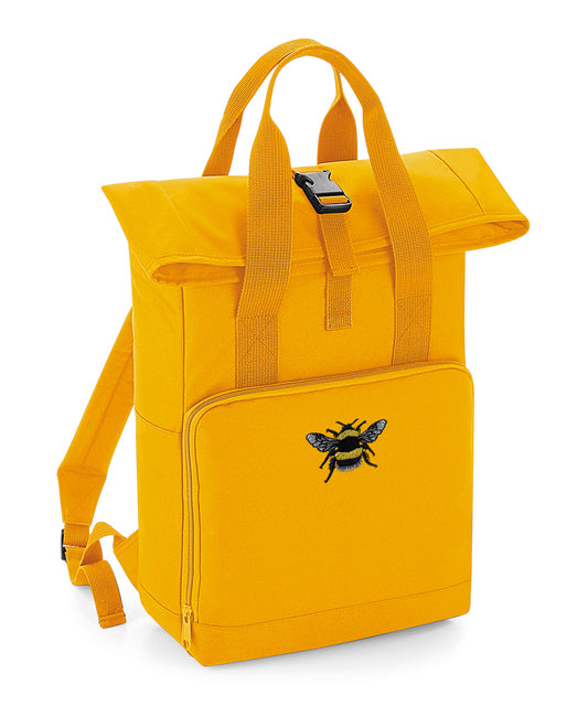 Bumblebee Embroidered Recycled Roll-Top Backpack