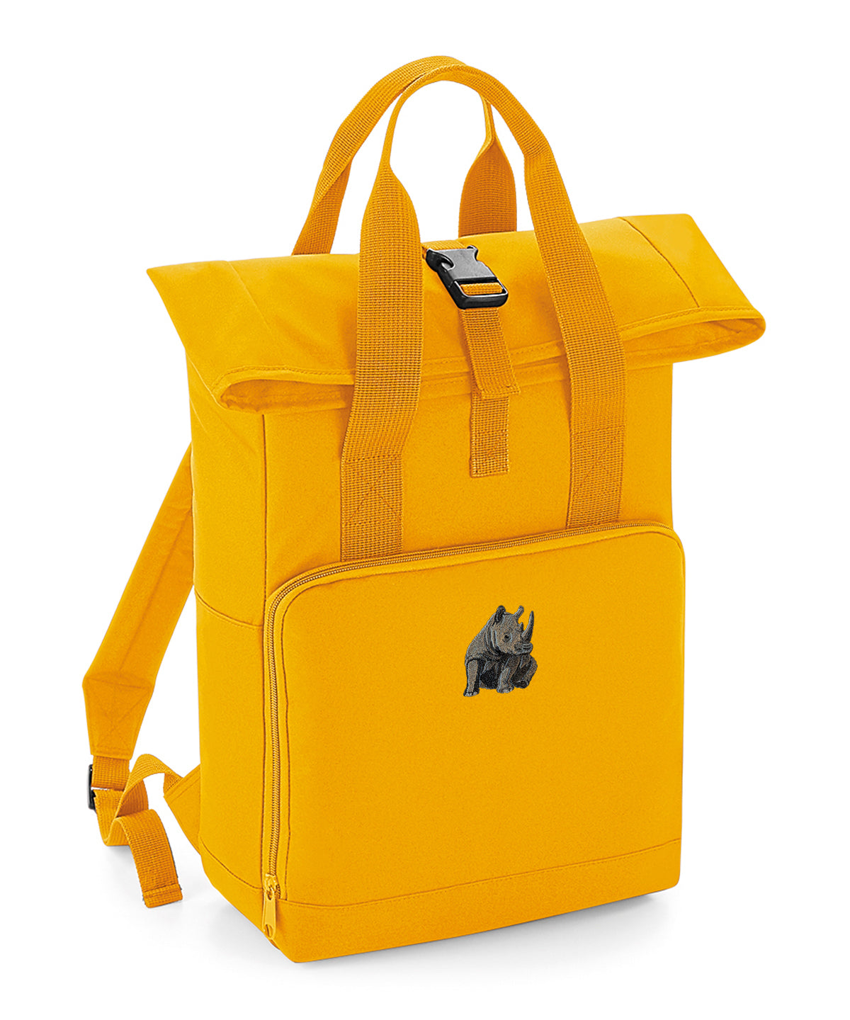 Rhino Embroidered Recycled Roll-Top Backpack