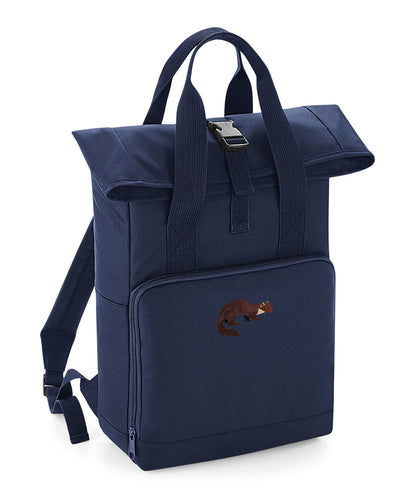 Pine Marten Embroidered Recycled Roll-Top Backpack