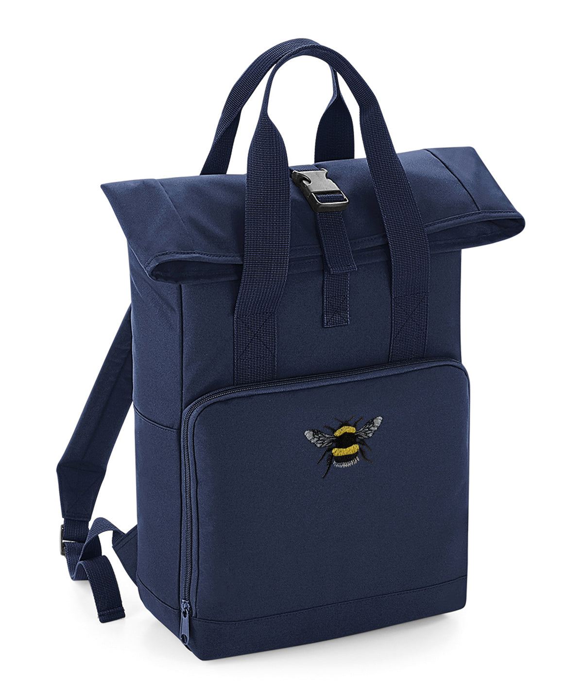 Bumblebee Embroidered Recycled Roll-Top Backpack