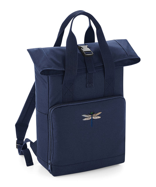 Dragonfly Embroidered Recycled Roll-Top Backpack