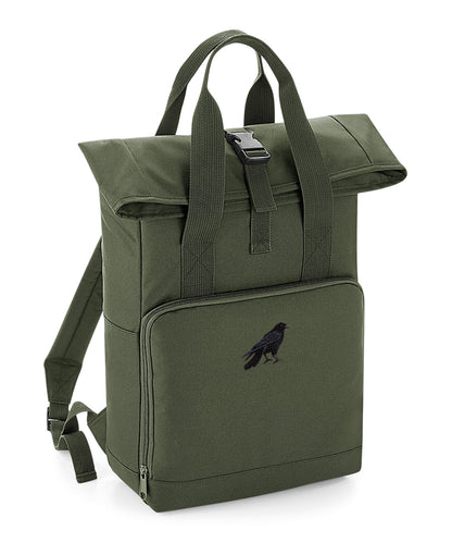 Crow Embroidered Recycled Roll-Top Backpack