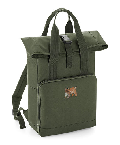 Lynx Embroidered Recycled Roll-Top Backpack