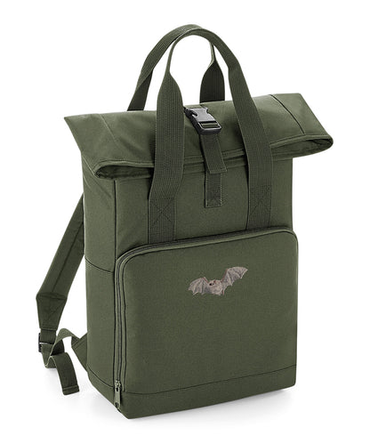 Natterer's Bat Embroidered Recycled Roll-Top Backpack