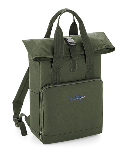 Thresher Shark Embroidered Recycled Roll-Top Backpack