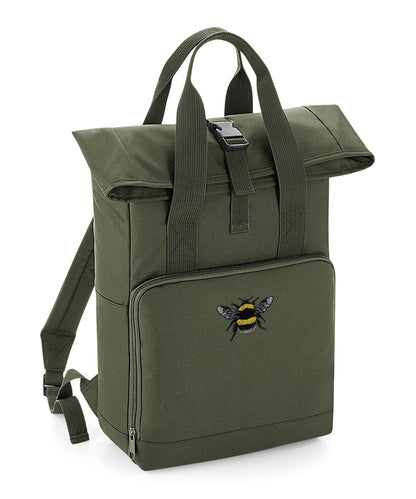 Bumblebee Embroidered Recycled Roll-Top Backpack