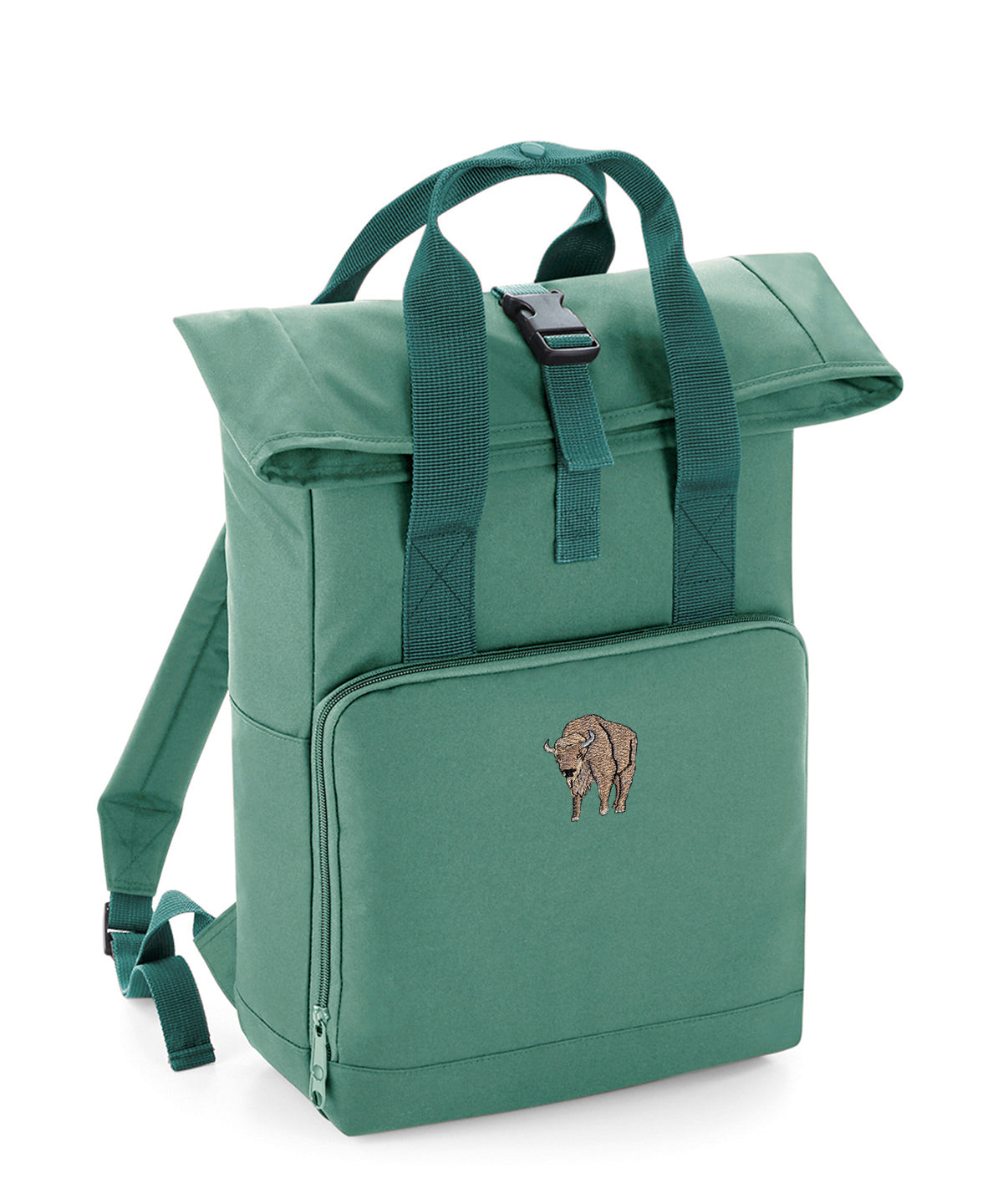 Bison Embroidered Recycled Roll-Top Backpack